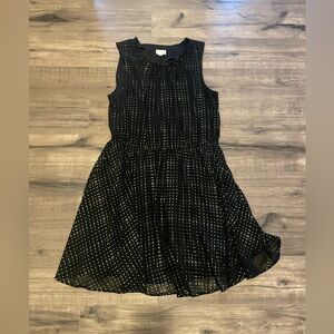Maison Jules Black & Gold Dot Dress XL • Sleeveless Fit & Flare • Party Holiday
